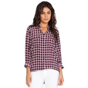 Equipment shirt top blouse womens xs plaid silk button up fall lightweight work